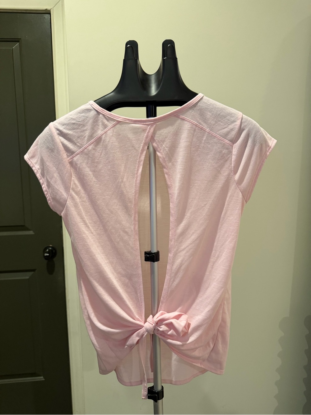 Kyodan Light Pink Open Back Tie Athletic Tee XS